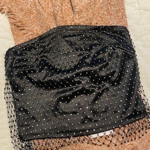 12th Tribe Nonstop Black Rhinestone Top